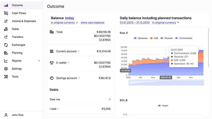 Desktop outcome screen